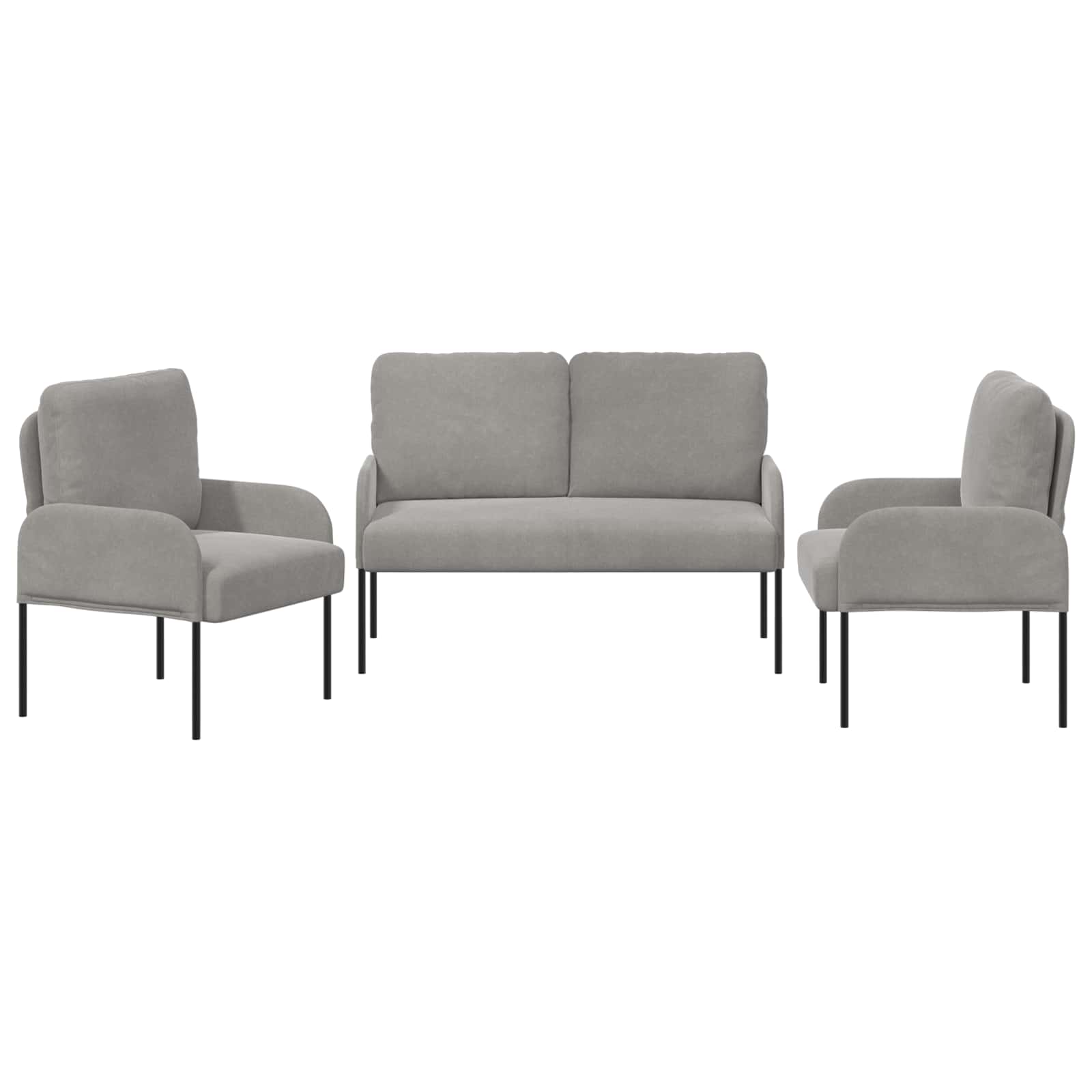 Sofagarnituren 3 stk. Hellgrau Sperrholz