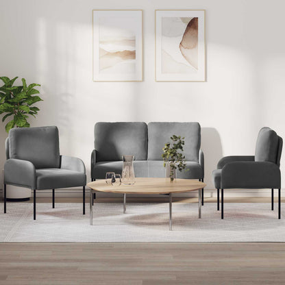 Sofagarnituren 3 stk. Dunkelgrau Sperrholz