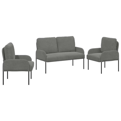 Sofagarnituren 3 stk. Dunkelgrau Sperrholz