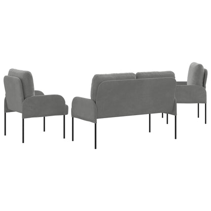 Sofagarnituren 3 stk. Dunkelgrau Sperrholz