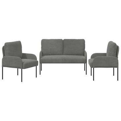 Sofagarnituren 3 stk. Dunkelgrau Sperrholz