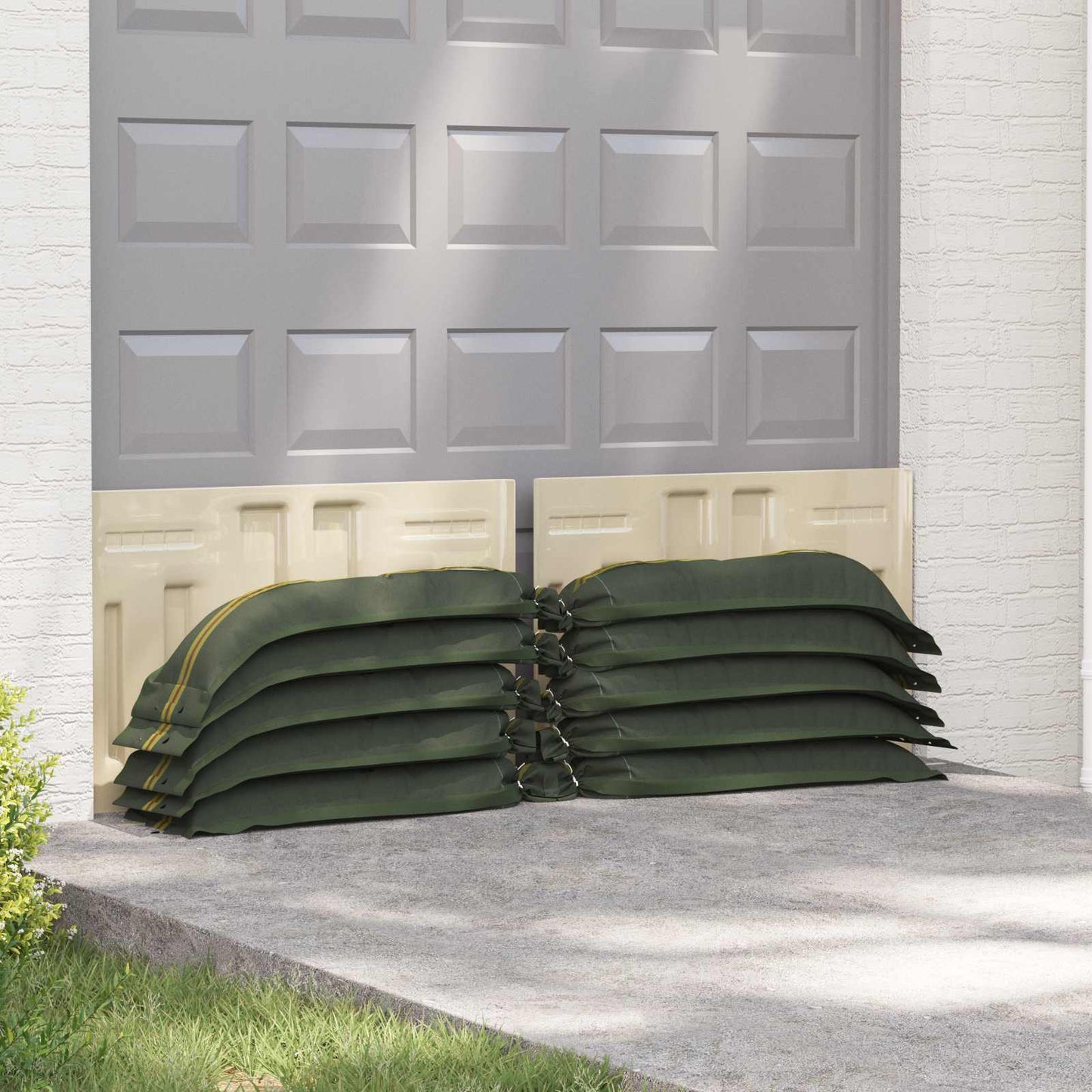 Sandsäcke 25 stk. Dunkelgrün 120 x 27 cm HDPE