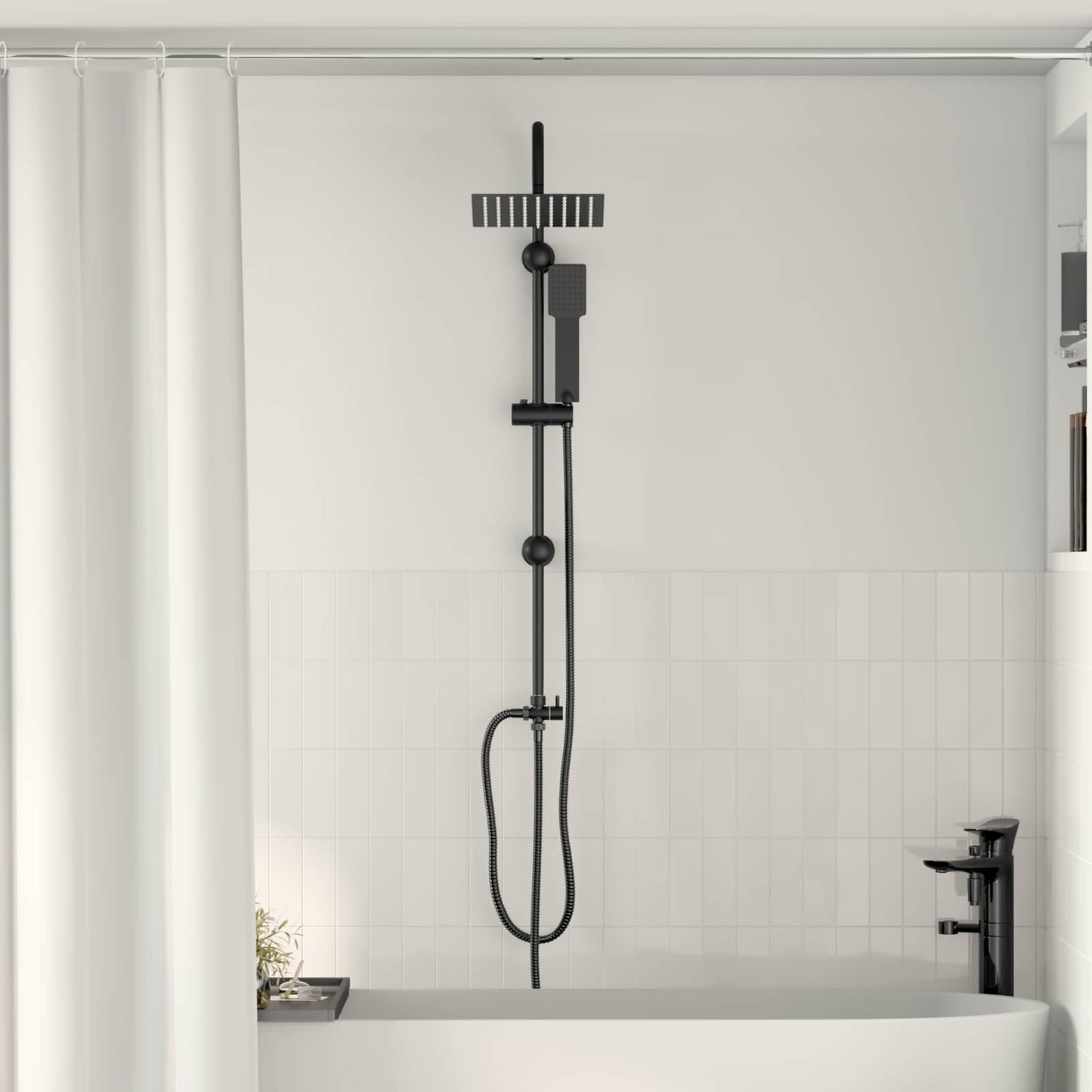 Duschsystem Schwarz 47 x 20 x 95 cm Edelstahl
