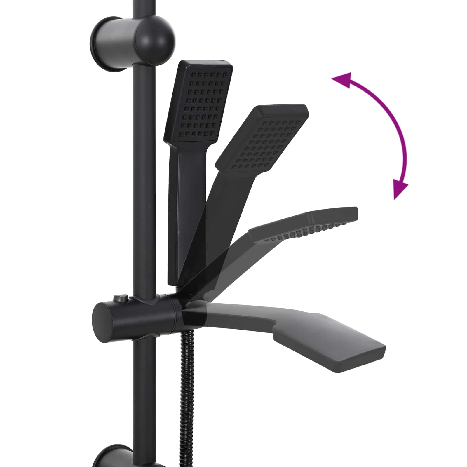 Duschsystem Schwarz 47 x 20 x 95 cm Edelstahl