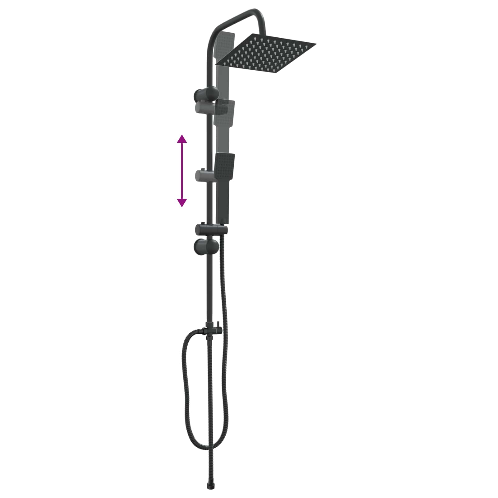 Duschsystem Schwarz 47 x 20 x 95 cm Edelstahl