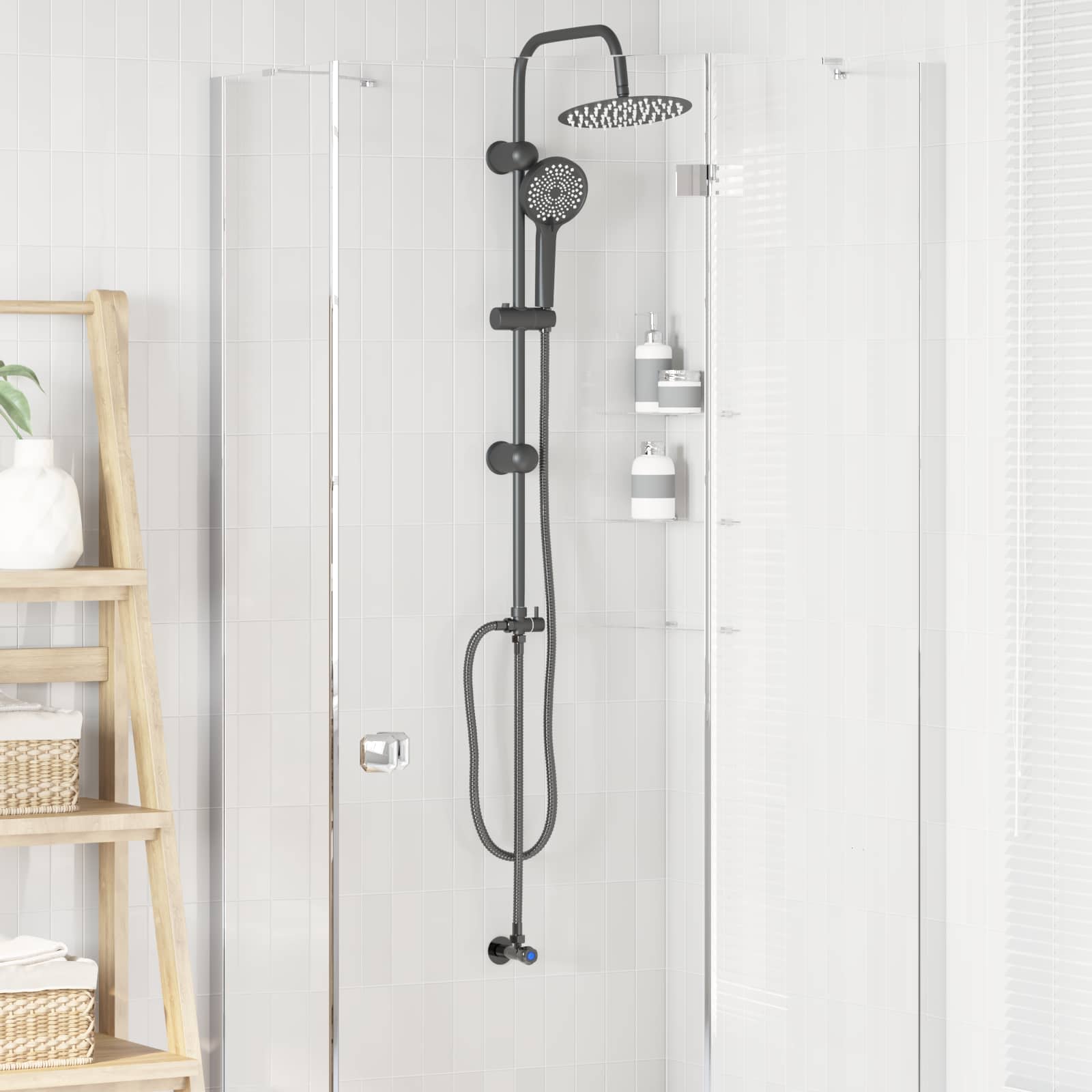Duschsystem Schwarz 47 x 20 x 95 cm Edelstahl