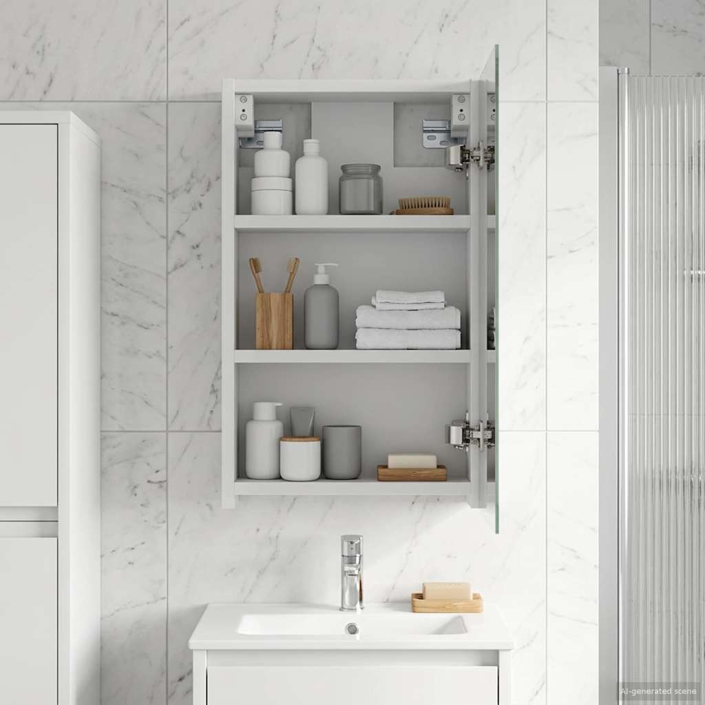 Badezimmerspiegelschrank Weiß 30 x 10,5 x 50 cm Holzwerkstoff