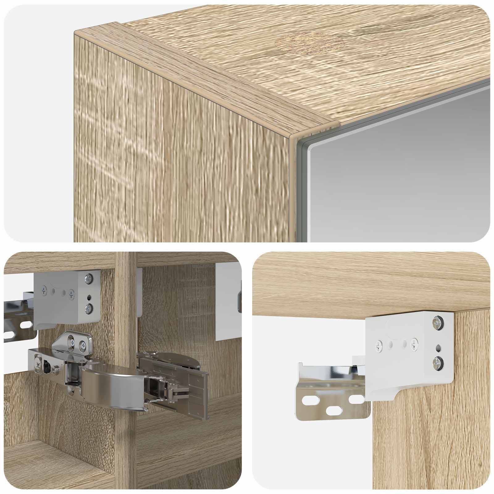 Badezimmerspiegelschrank Sonoma-Eiche 30 x 10,5 x 50 cm