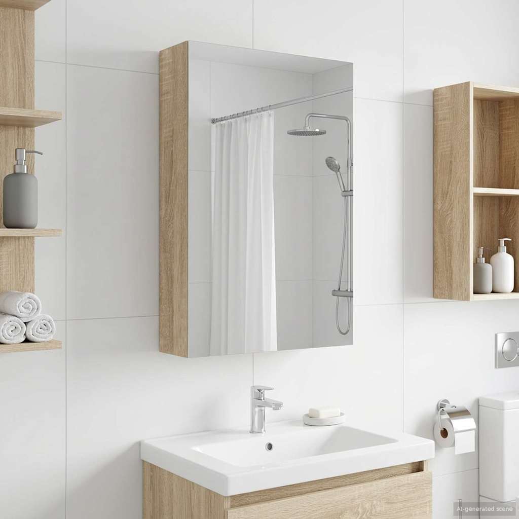 Badezimmerspiegelschrank Sonoma-Eiche 30 x 10,5 x 50 cm