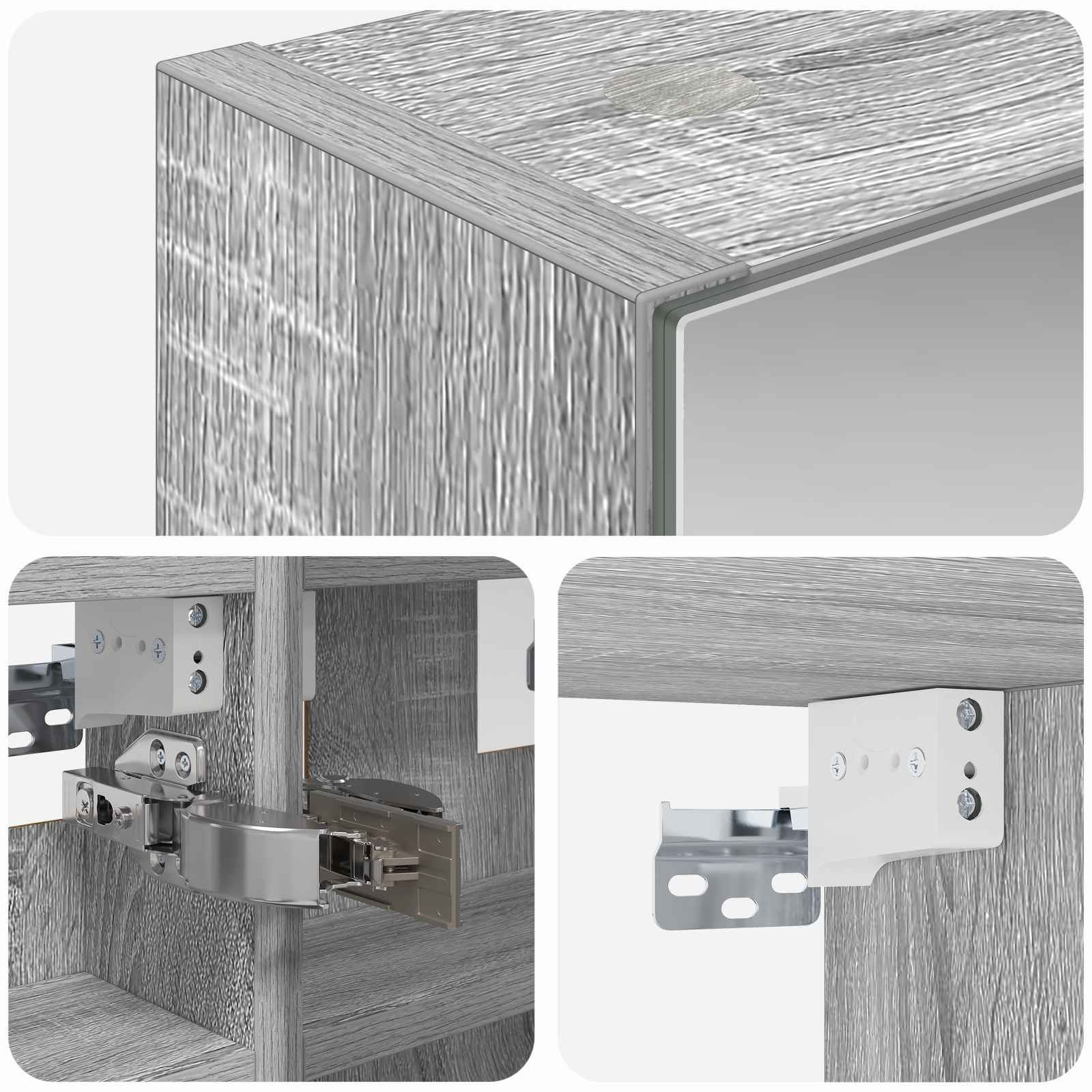 Badezimmerspiegelschrank Graues Sonoma 30 x 10,5 x 50 cm