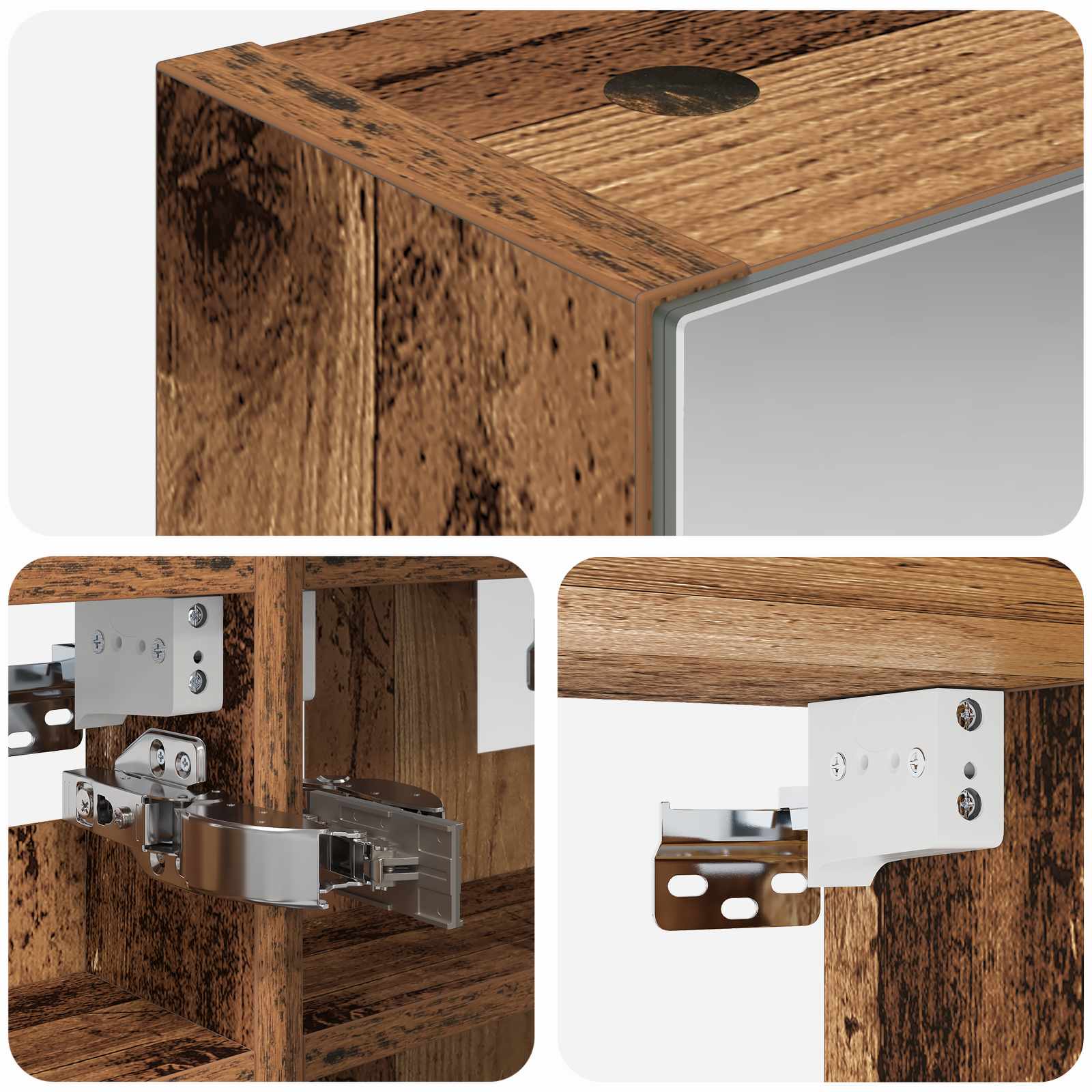 Badezimmerspiegelschrank Altholz 30 x 10,5 x 50 cm