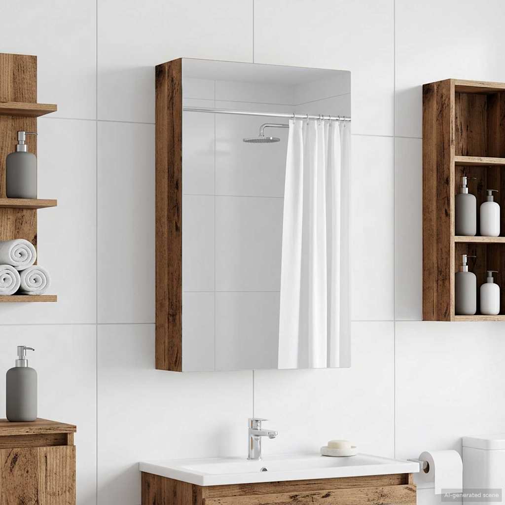 Badezimmerspiegelschrank Altholz 30 x 10,5 x 50 cm