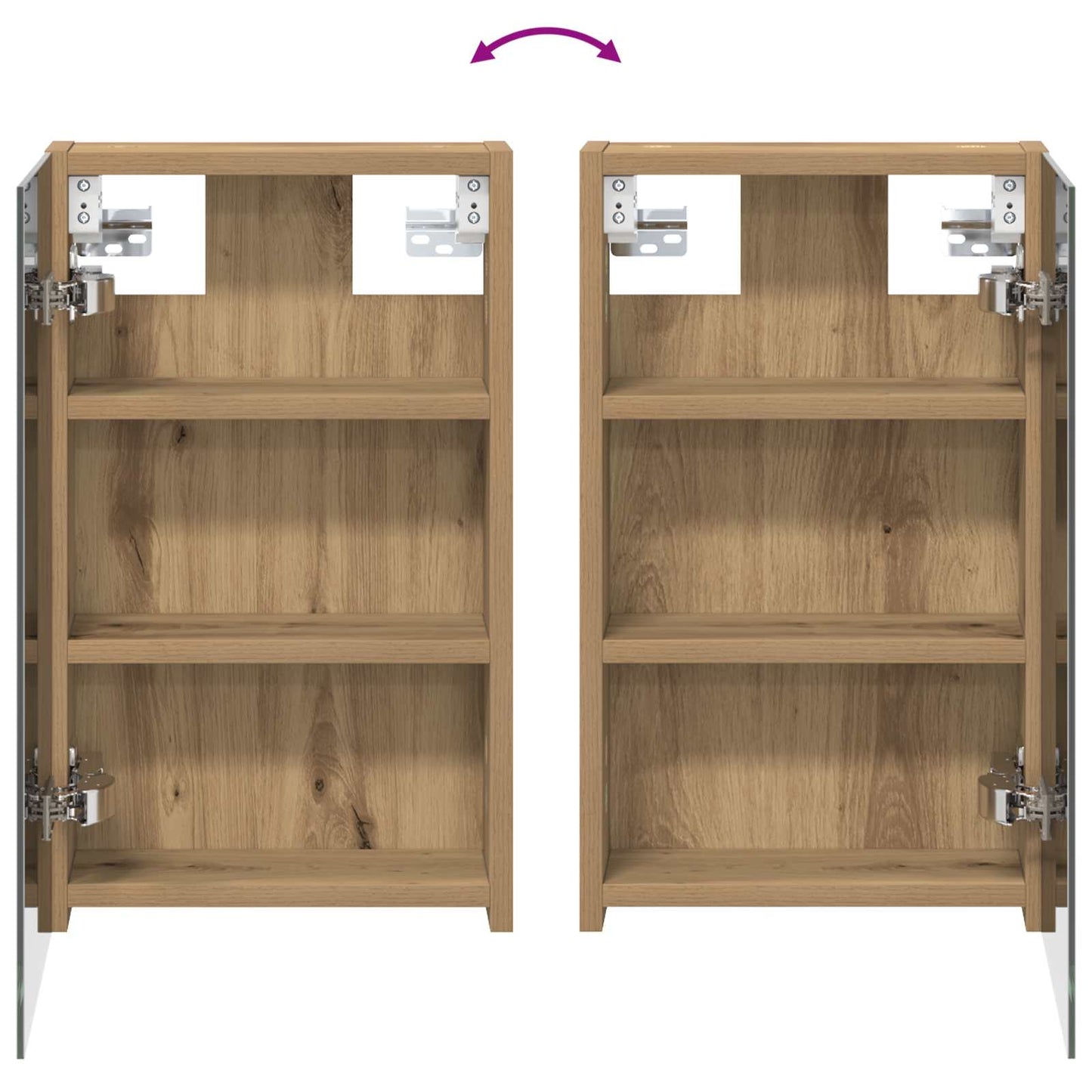 Badezimmerspiegelschrank Kunsthandwerk Eiche 30 x 10,5 x 50 cm