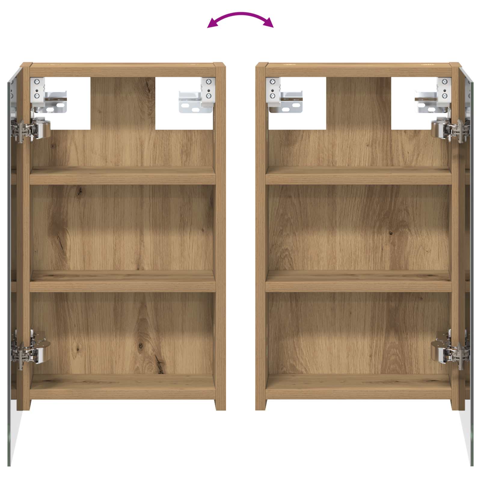 Badezimmerspiegelschrank Kunsthandwerk Eiche 30 x 10,5 x 50 cm