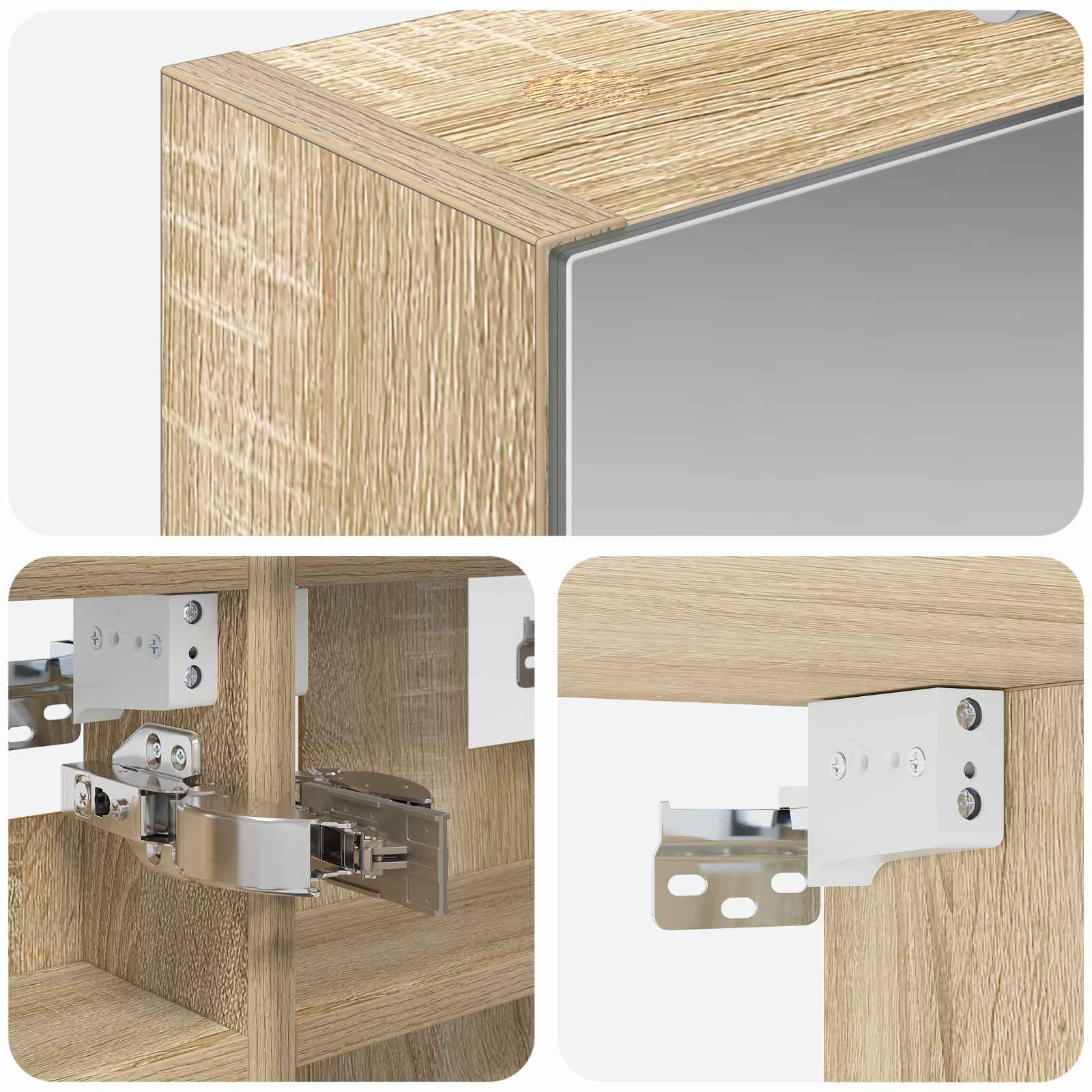 Badezimmerspiegelschrank Sonoma-Eiche 30 x 10,5 x 50 cm