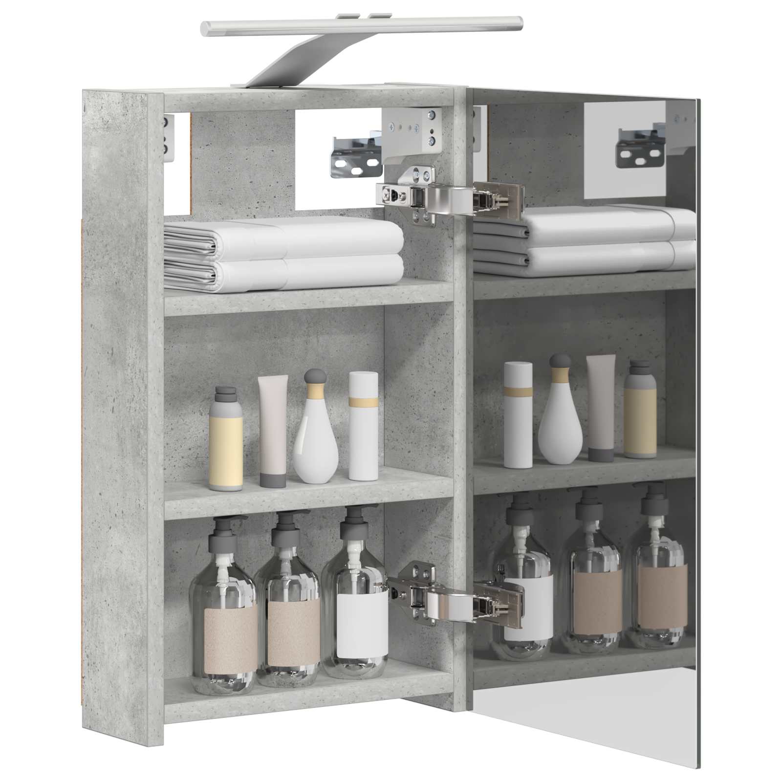 Badezimmerspiegelschrank Beton Grau 30 x 10,5 x 50 cm