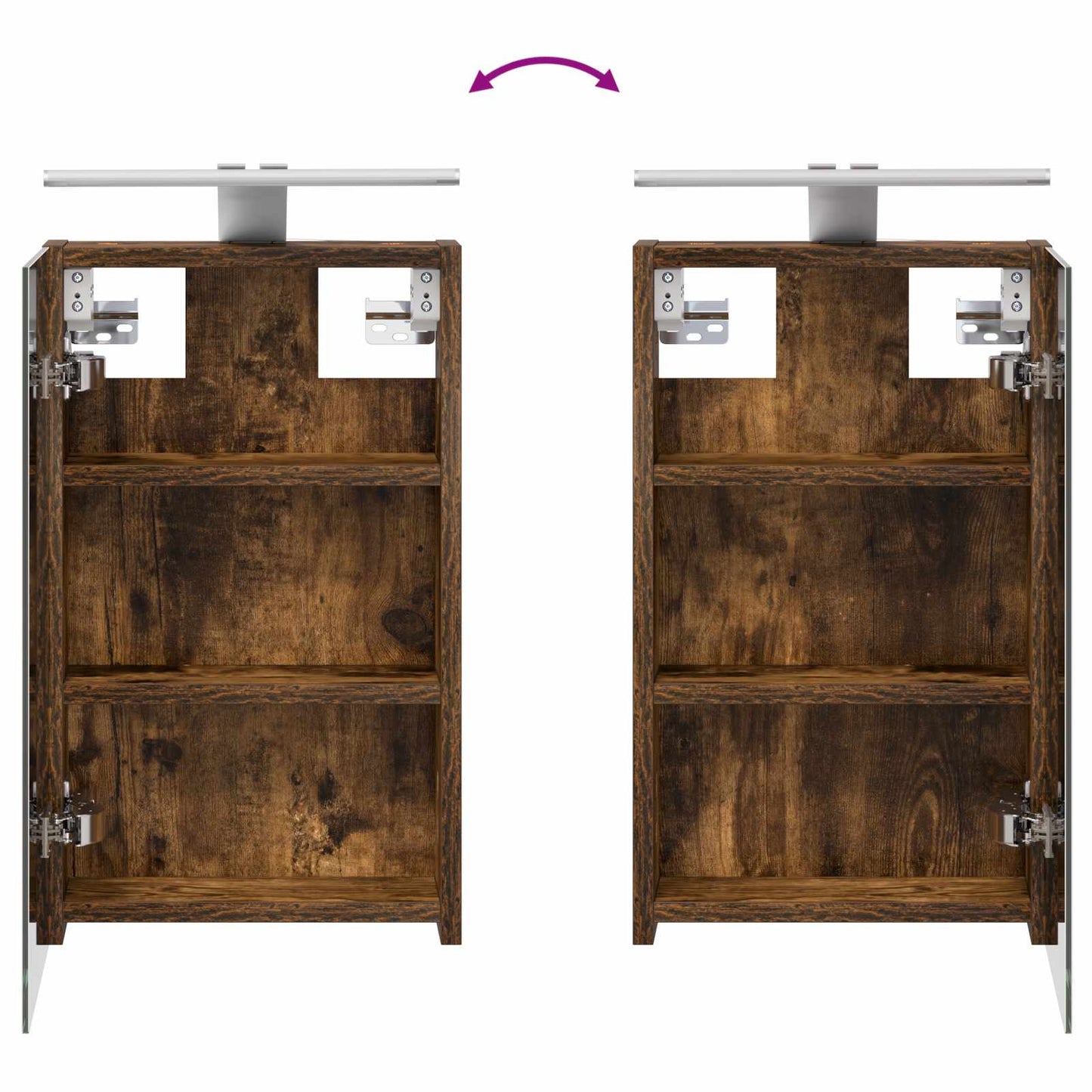 Badezimmerspiegelschrank Geräucherte Eiche 30 x 10,5 x 50 cm