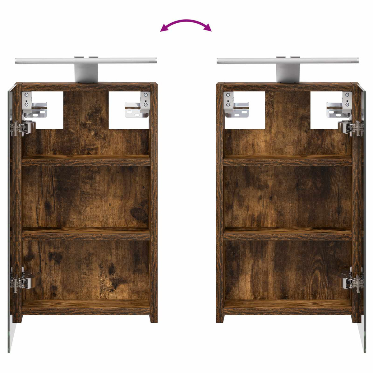 Badezimmerspiegelschrank Geräucherte Eiche 30 x 10,5 x 50 cm