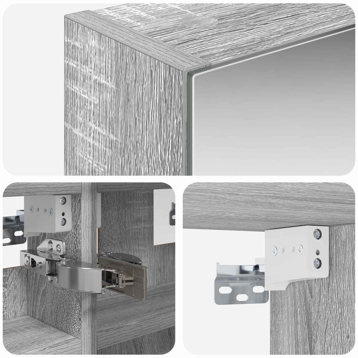 Badezimmerspiegelschrank Graues Sonoma 30 x 10,5 x 50 cm