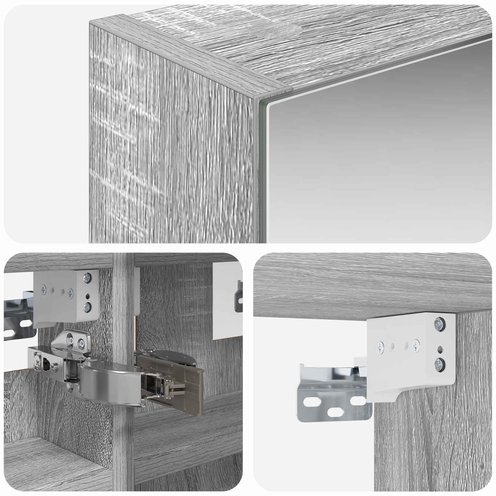 Badezimmerspiegelschrank Graues Sonoma 30 x 10,5 x 50 cm