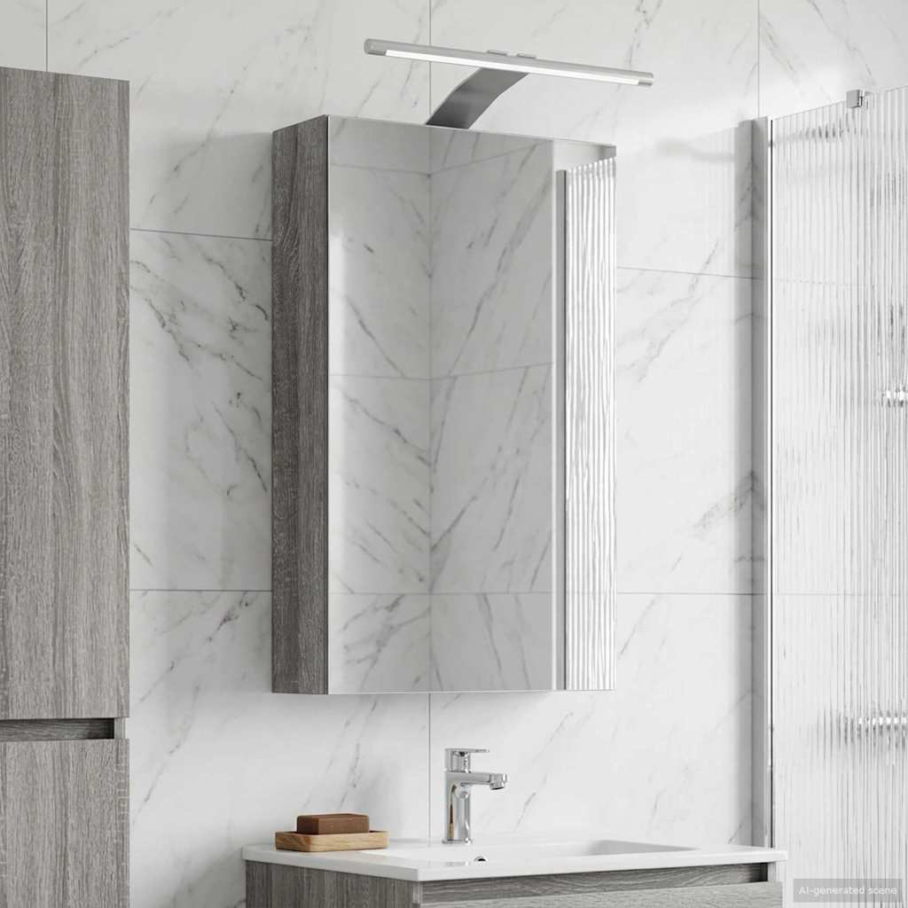 Badezimmerspiegelschrank Graues Sonoma 30 x 10,5 x 50 cm
