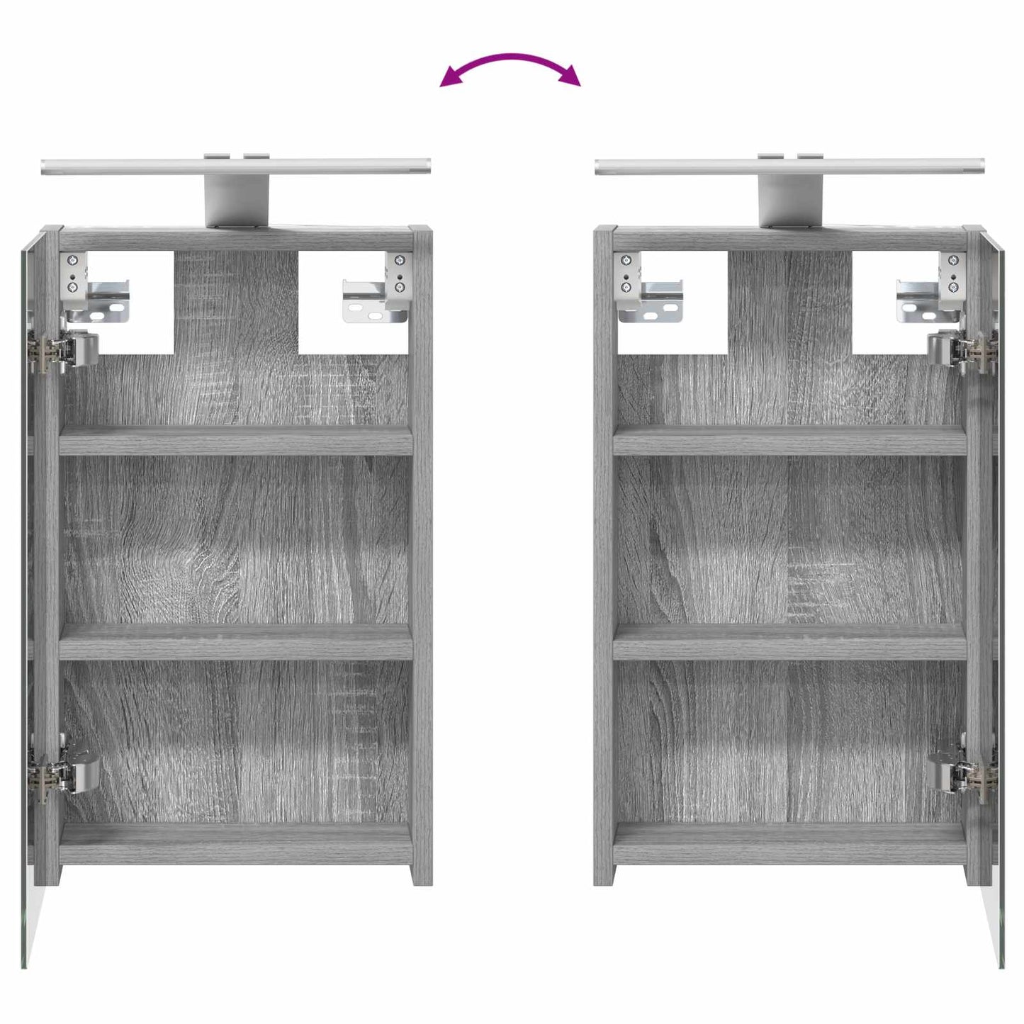 Badezimmerspiegelschrank Graues Sonoma 30 x 10,5 x 50 cm