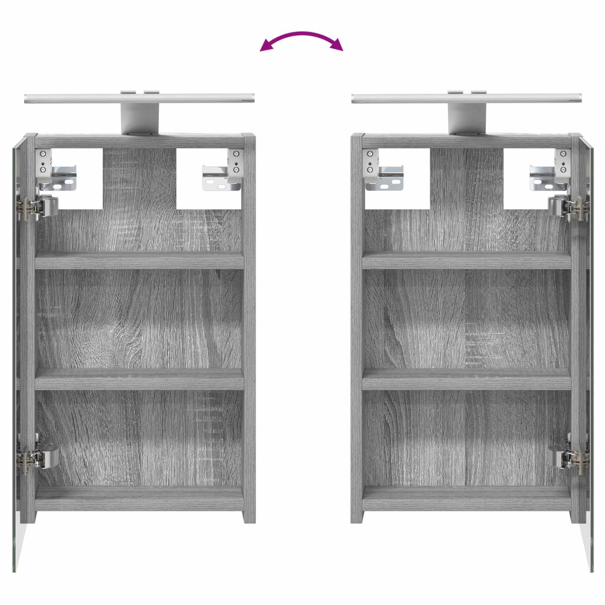 Badezimmerspiegelschrank Graues Sonoma 30 x 10,5 x 50 cm