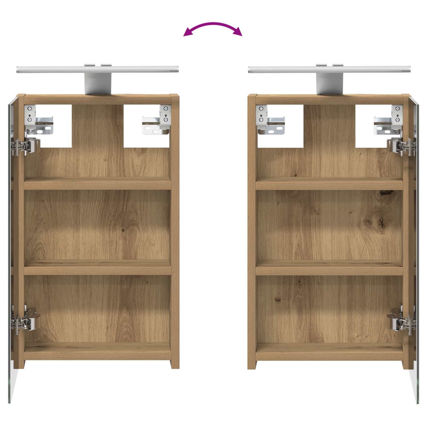 Badezimmerspiegelschrank Kunsthandwerk Eiche 30 x 10,5 x 50 cm