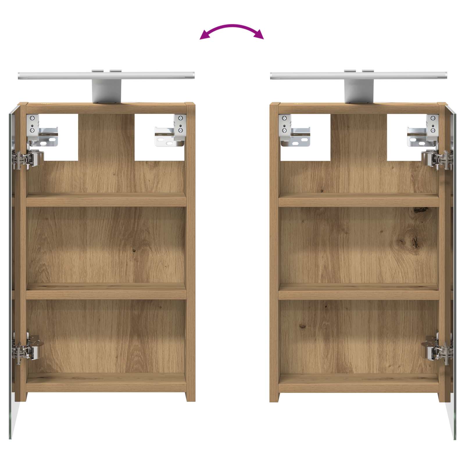 Badezimmerspiegelschrank Kunsthandwerk Eiche 30 x 10,5 x 50 cm