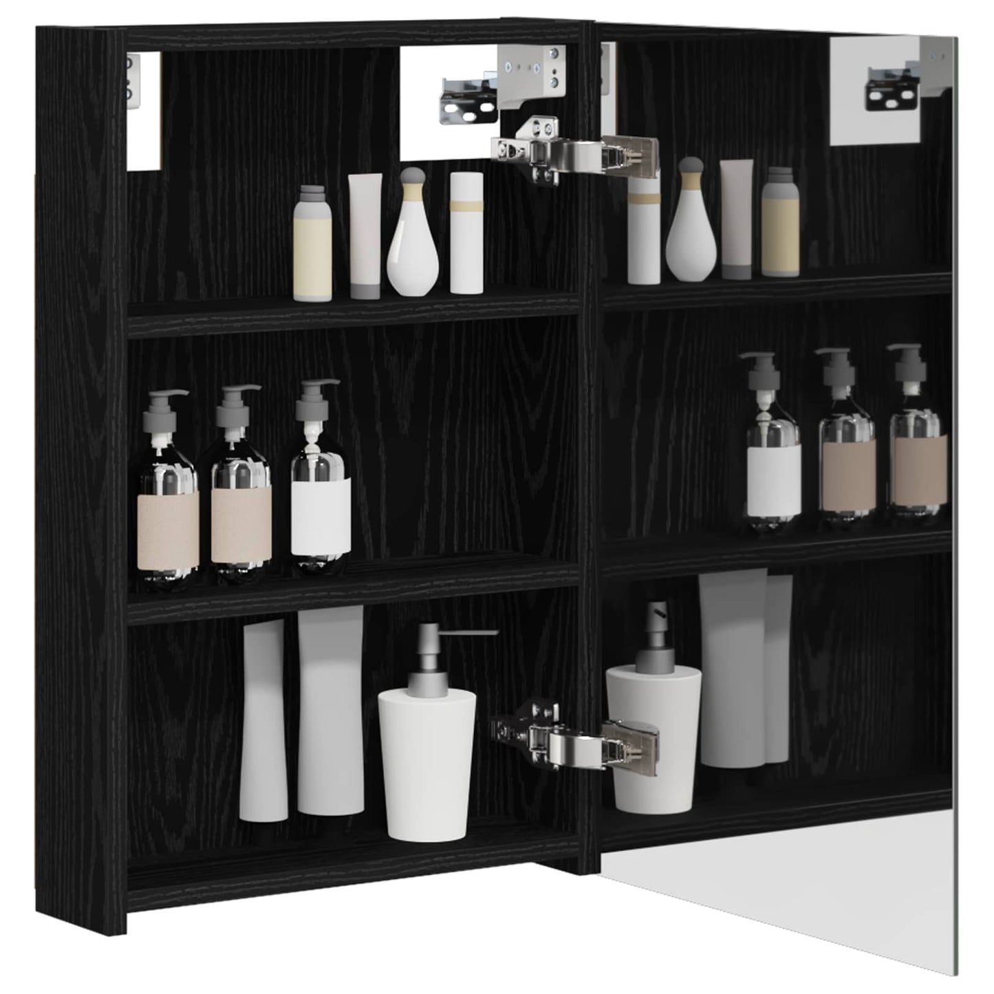 Badezimmerspiegelschrank Schwarz Eichen-Optik
