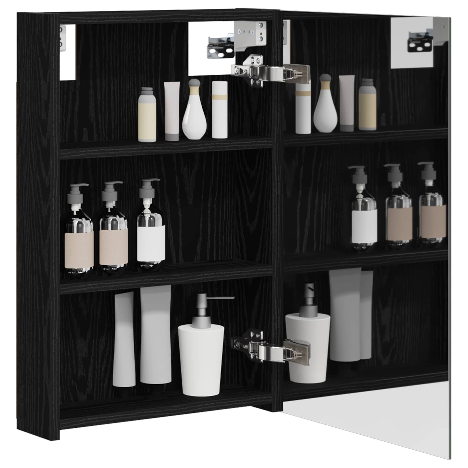 Badezimmerspiegelschrank Schwarz Eichen-Optik