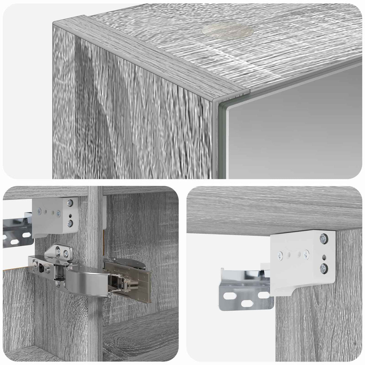 Badezimmerspiegelschrank Graues Sonoma 40 x 10,5 x 60,5 cm