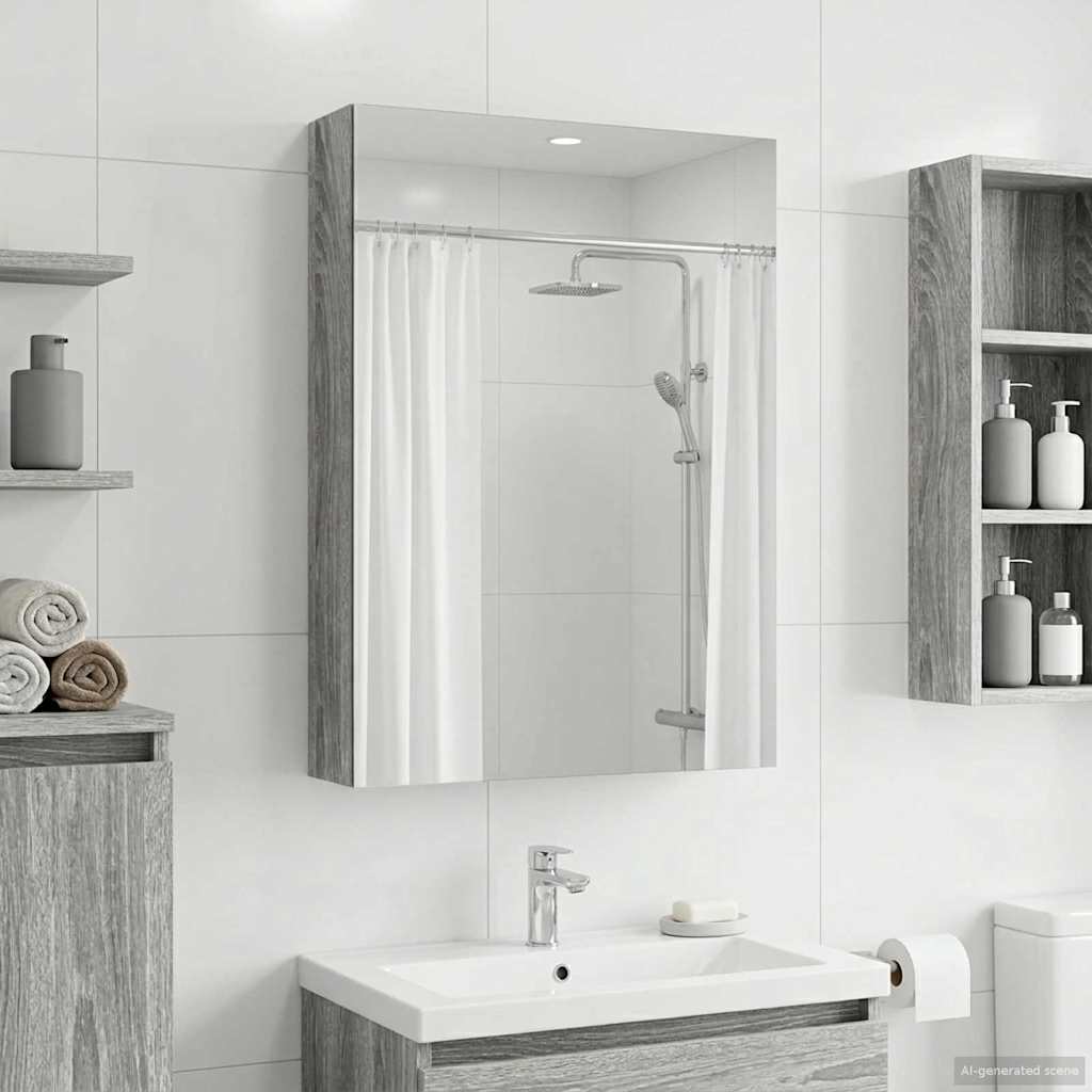 Badezimmerspiegelschrank Graues Sonoma 40 x 10,5 x 60,5 cm