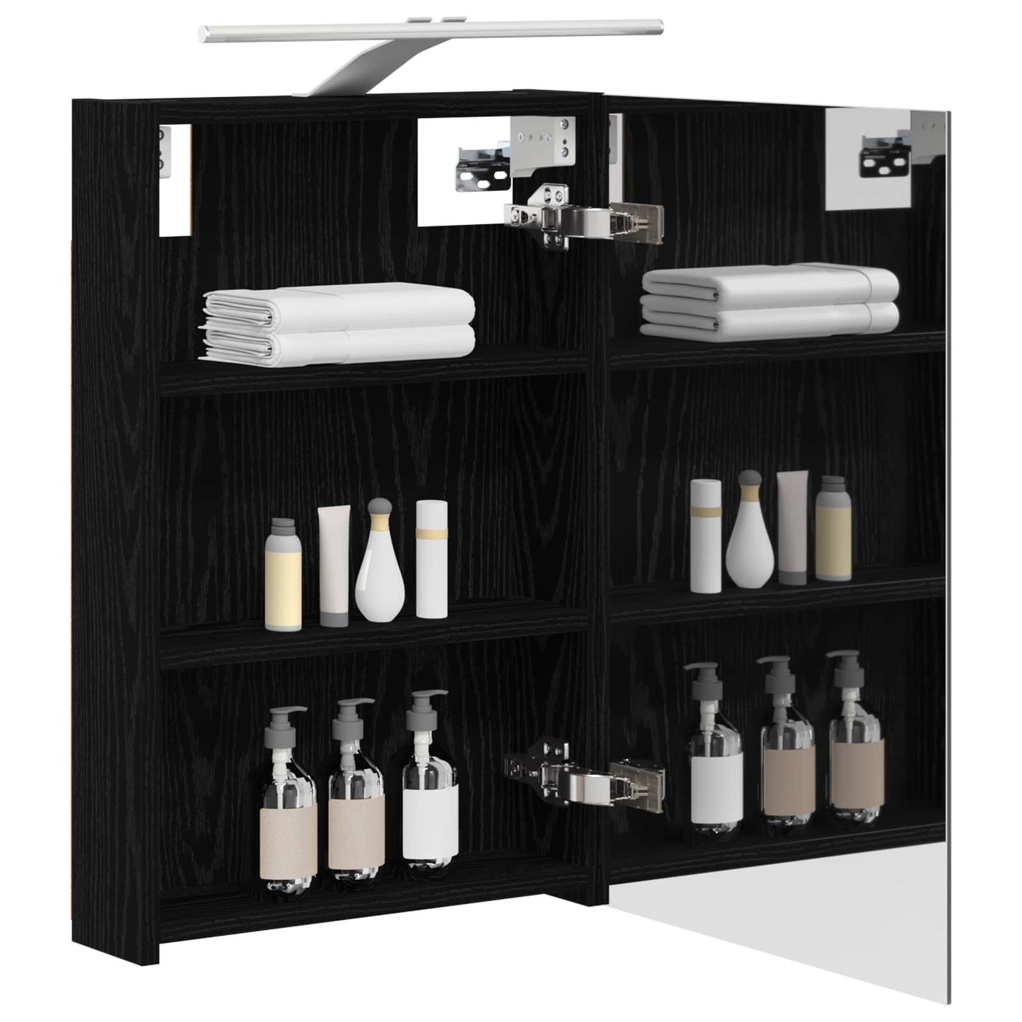 Badezimmerspiegelschrank Schwarz Eichen-Optik