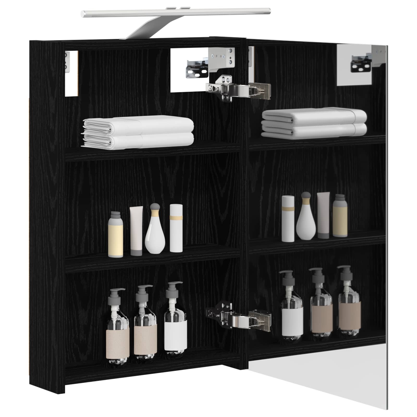 Badezimmerspiegelschrank Schwarz Eichen-Optik