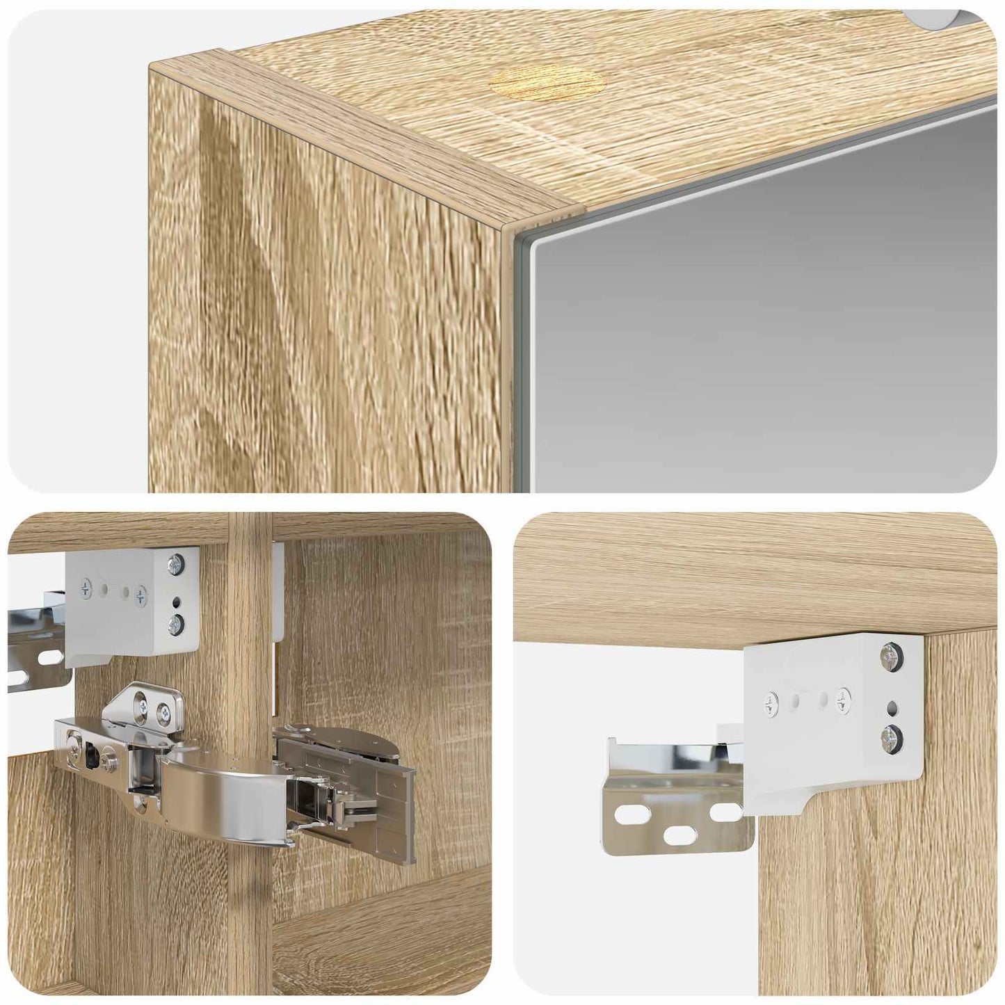 Badezimmerspiegelschrank Sonoma-Eiche 40 x 10,5 x 60,5 cm
