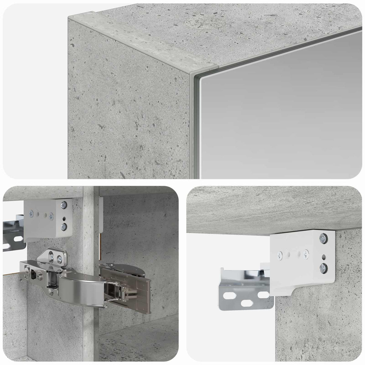 Badezimmerspiegelschrank Beton Grau 40 x 10,5 x 60,5 cm
