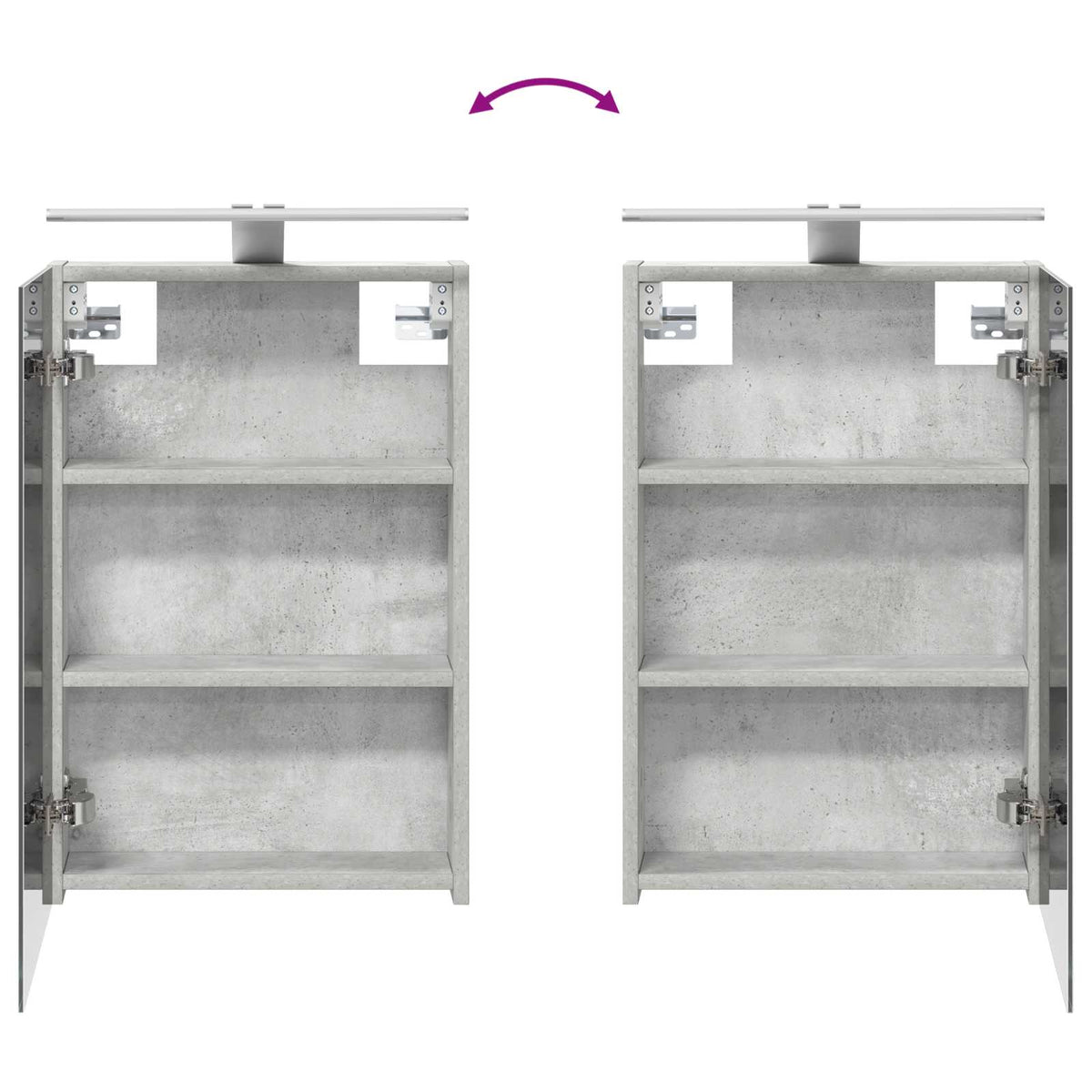 Badezimmerspiegelschrank Beton Grau 40 x 10,5 x 60,5 cm
