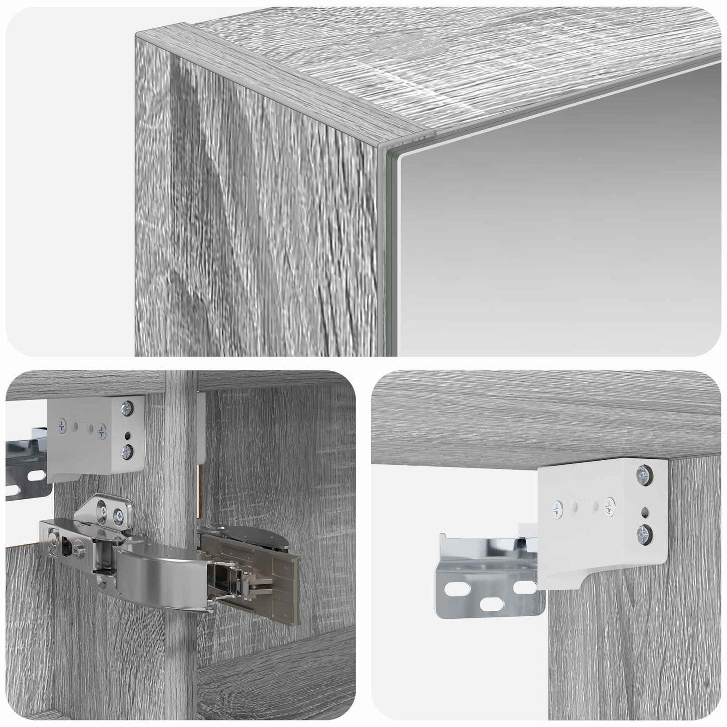 Badezimmerspiegelschrank Graues Sonoma 40 x 10,5 x 60,5 cm