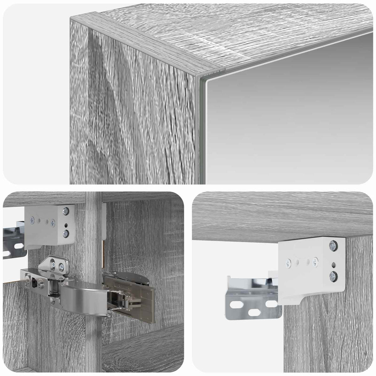 Badezimmerspiegelschrank Graues Sonoma 40 x 10,5 x 60,5 cm