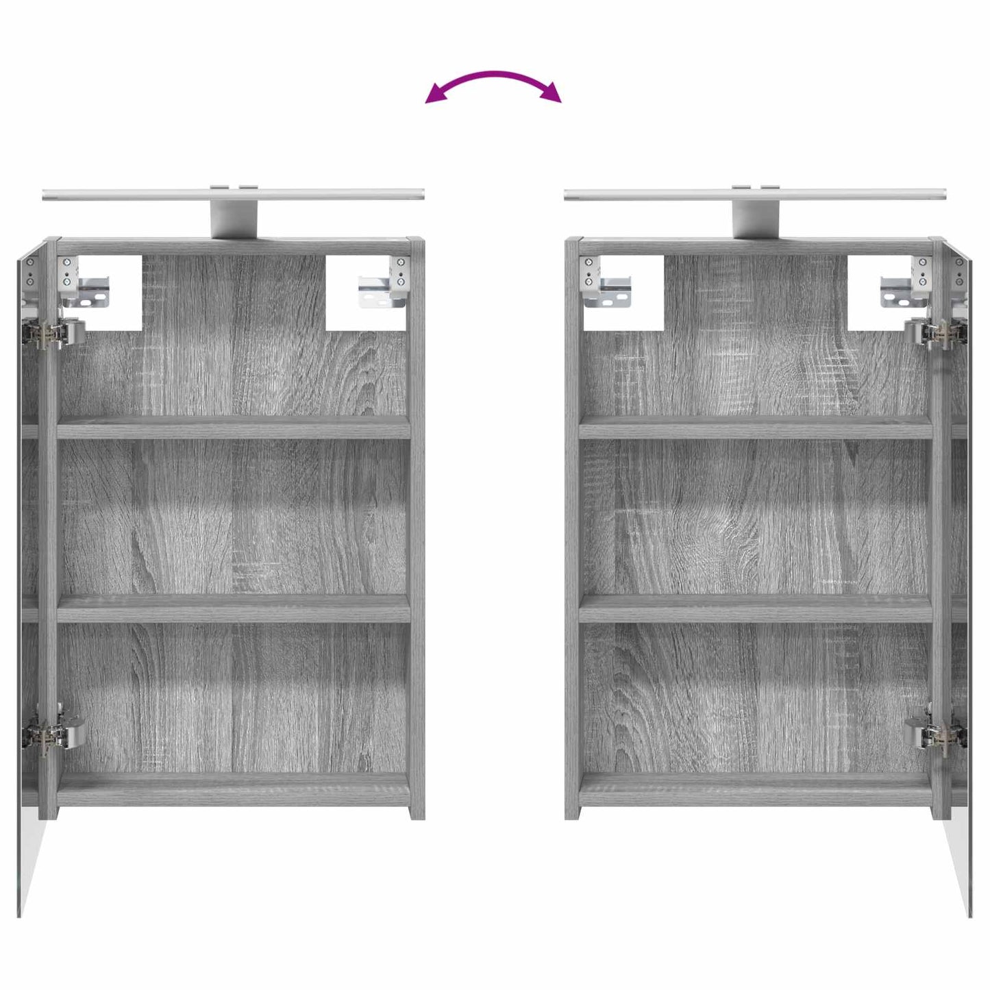 Badezimmerspiegelschrank Graues Sonoma 40 x 10,5 x 60,5 cm