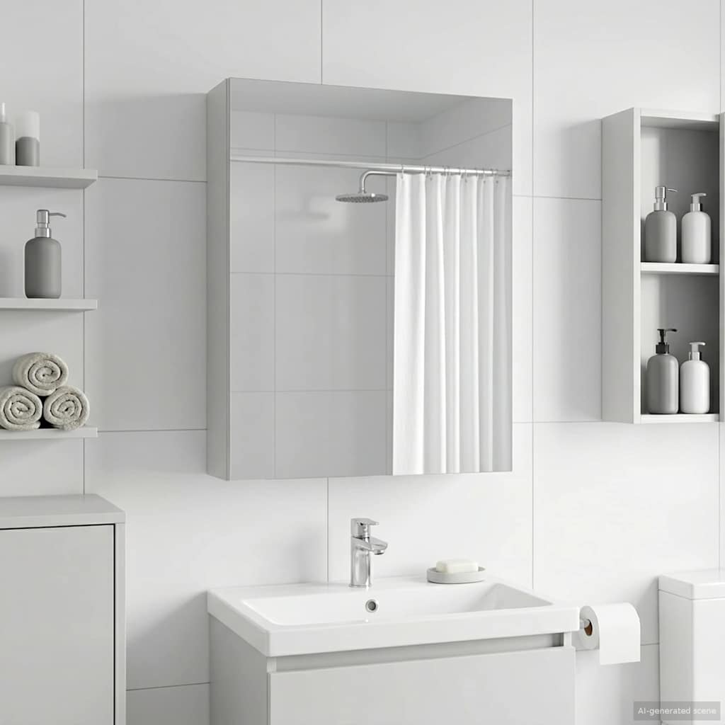 Badezimmerspiegelschrank Weiß 50 x 14,5 x 70 cm Holzwerkstoff