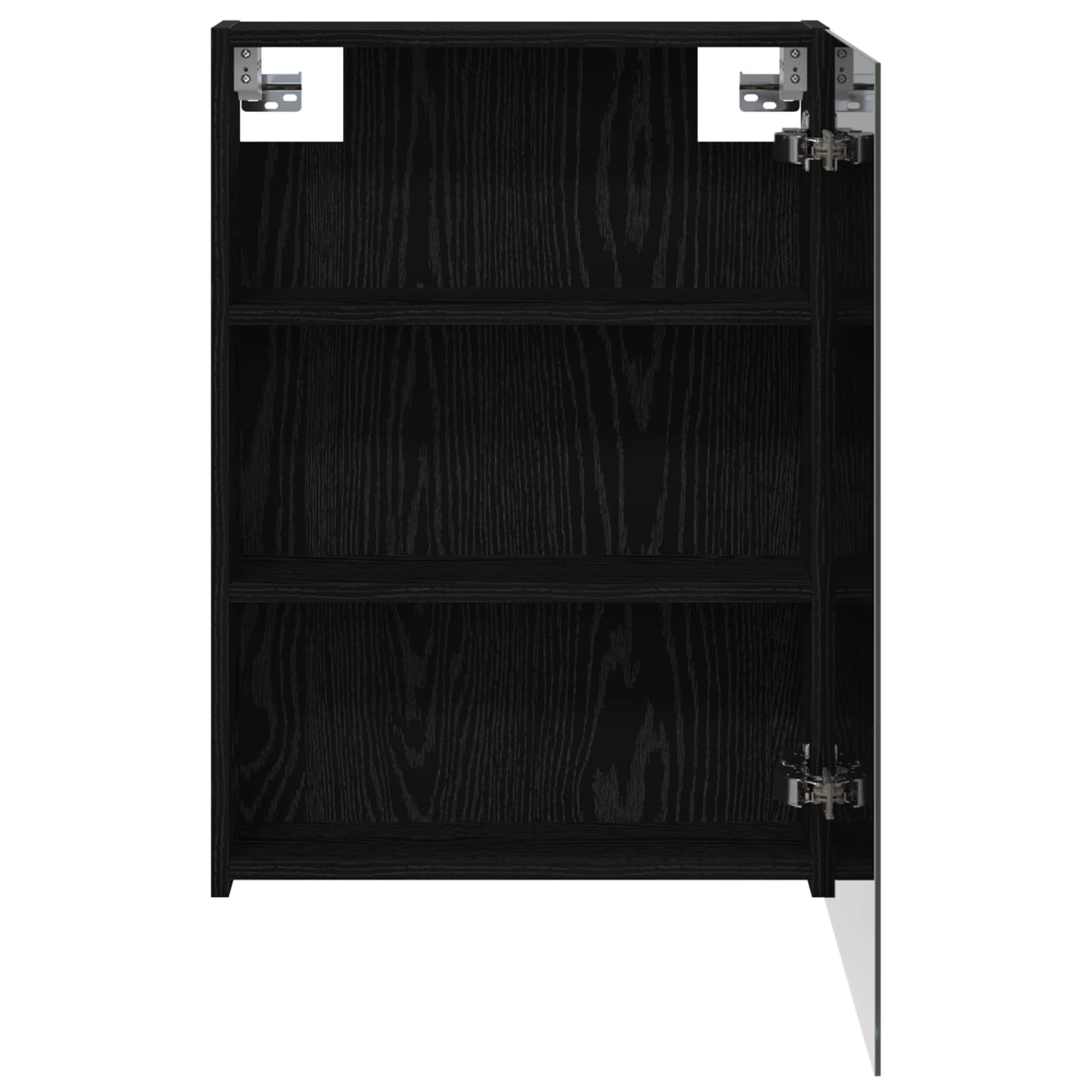Badezimmerspiegelschrank Schwarz Eichen-Optik 50 x 14,5 x 70 cm