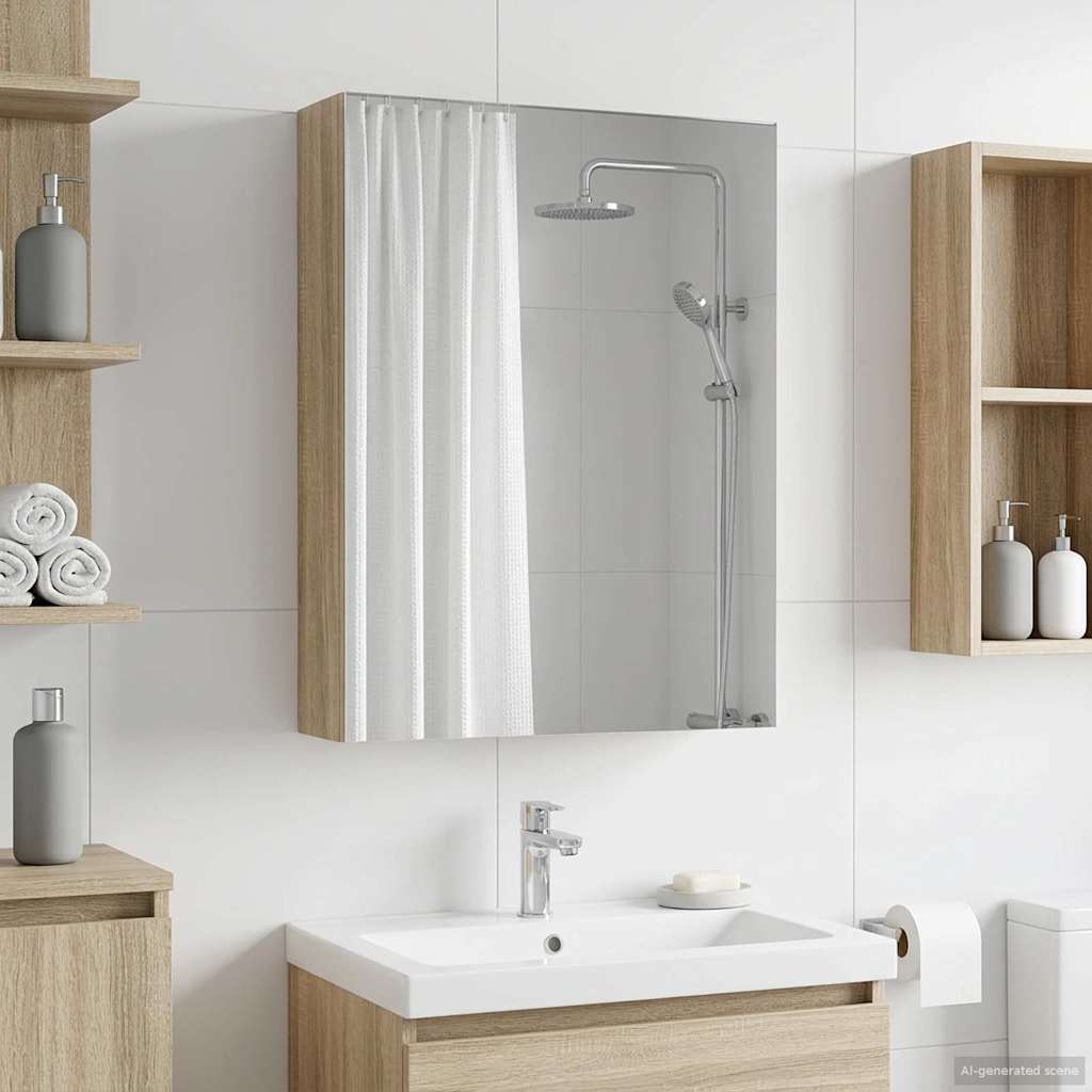 Badezimmerspiegelschrank Sonoma-Eiche 50 x 14,5 x 70 cm