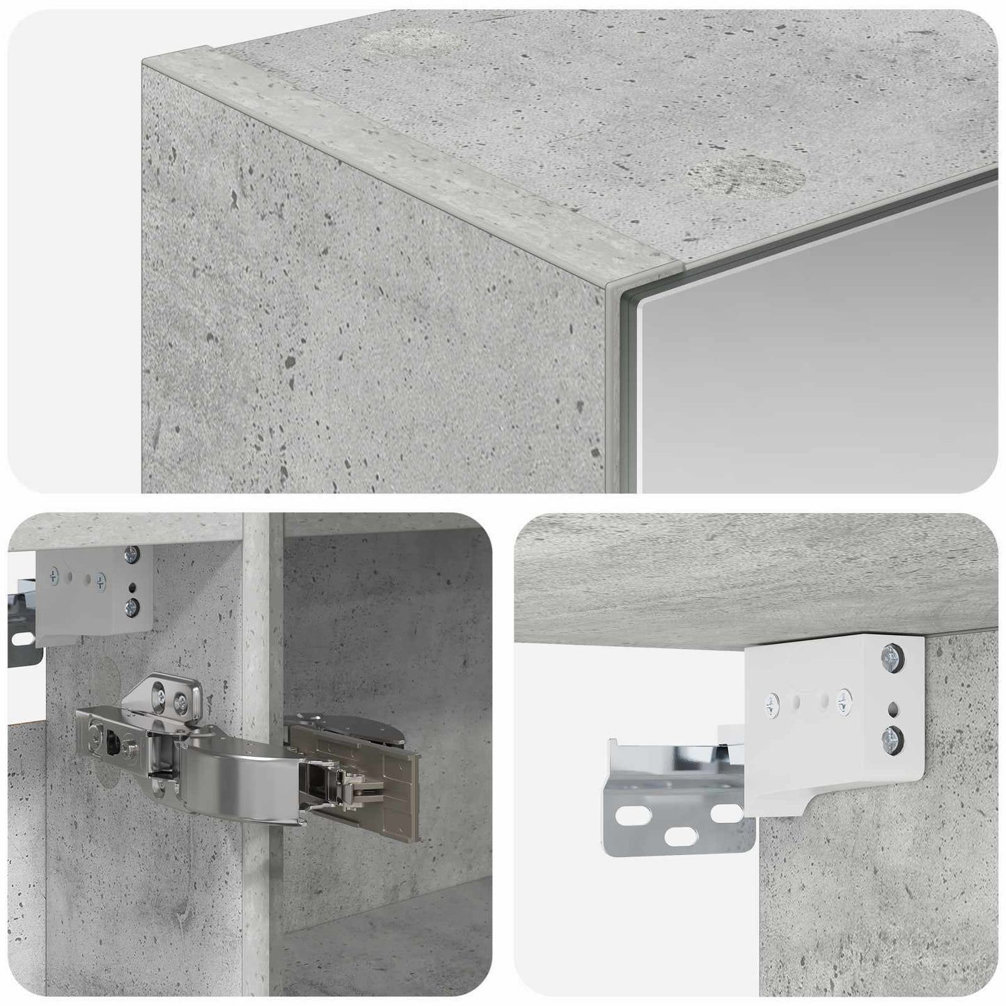 Badezimmerspiegelschrank Beton Grau 50 x 14,5 x 70 cm