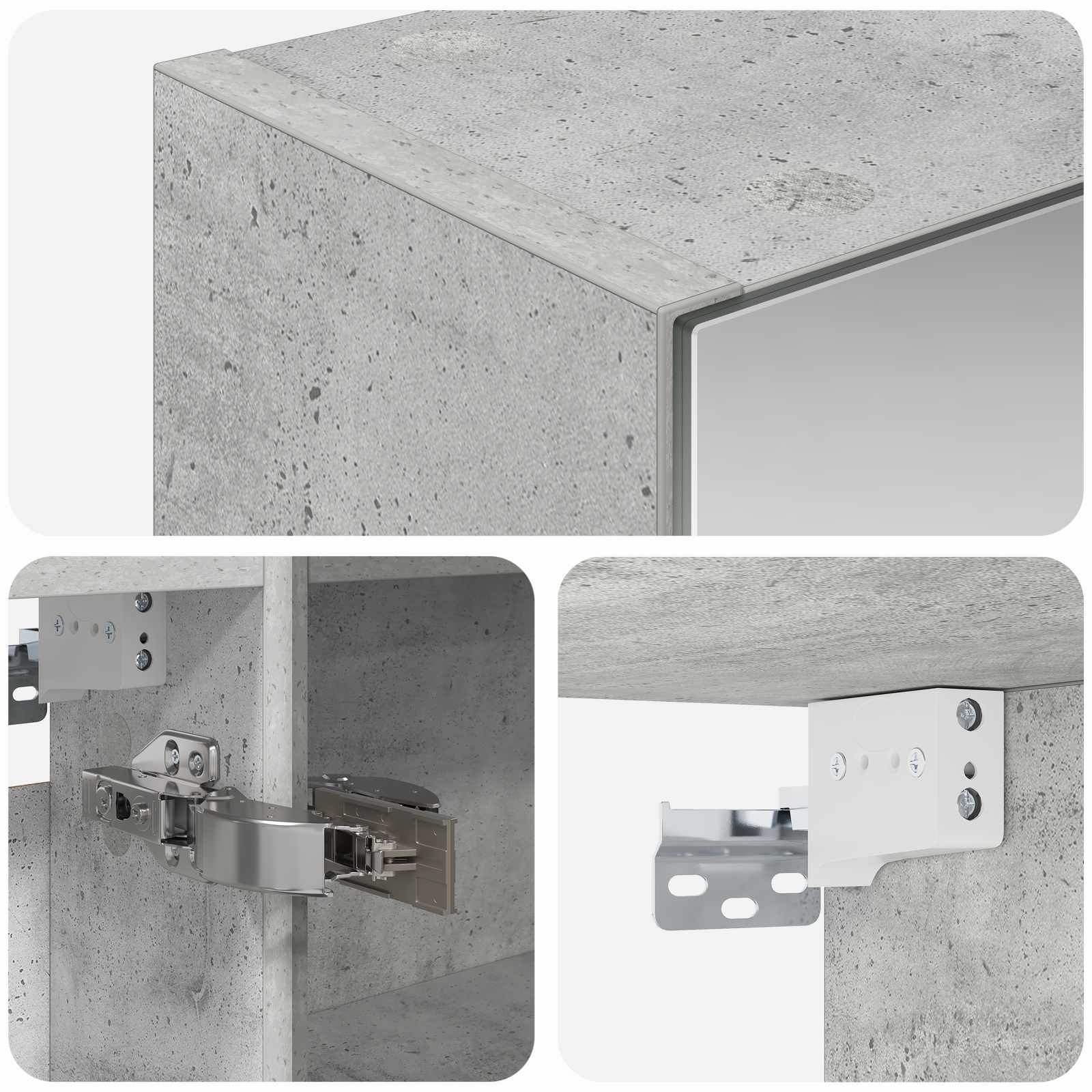 Badezimmerspiegelschrank Beton Grau 50 x 14,5 x 70 cm