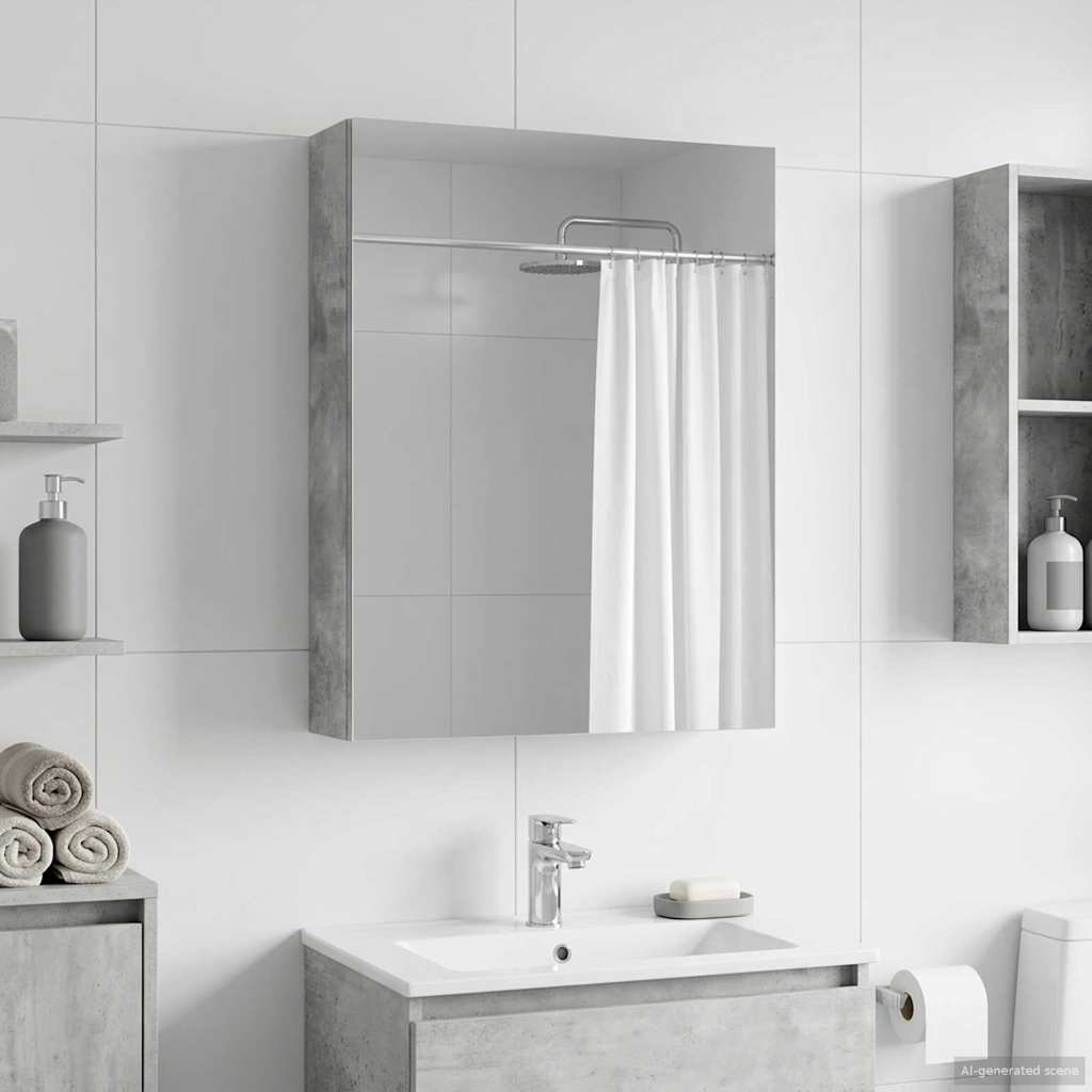 Badezimmerspiegelschrank Beton Grau 50 x 14,5 x 70 cm