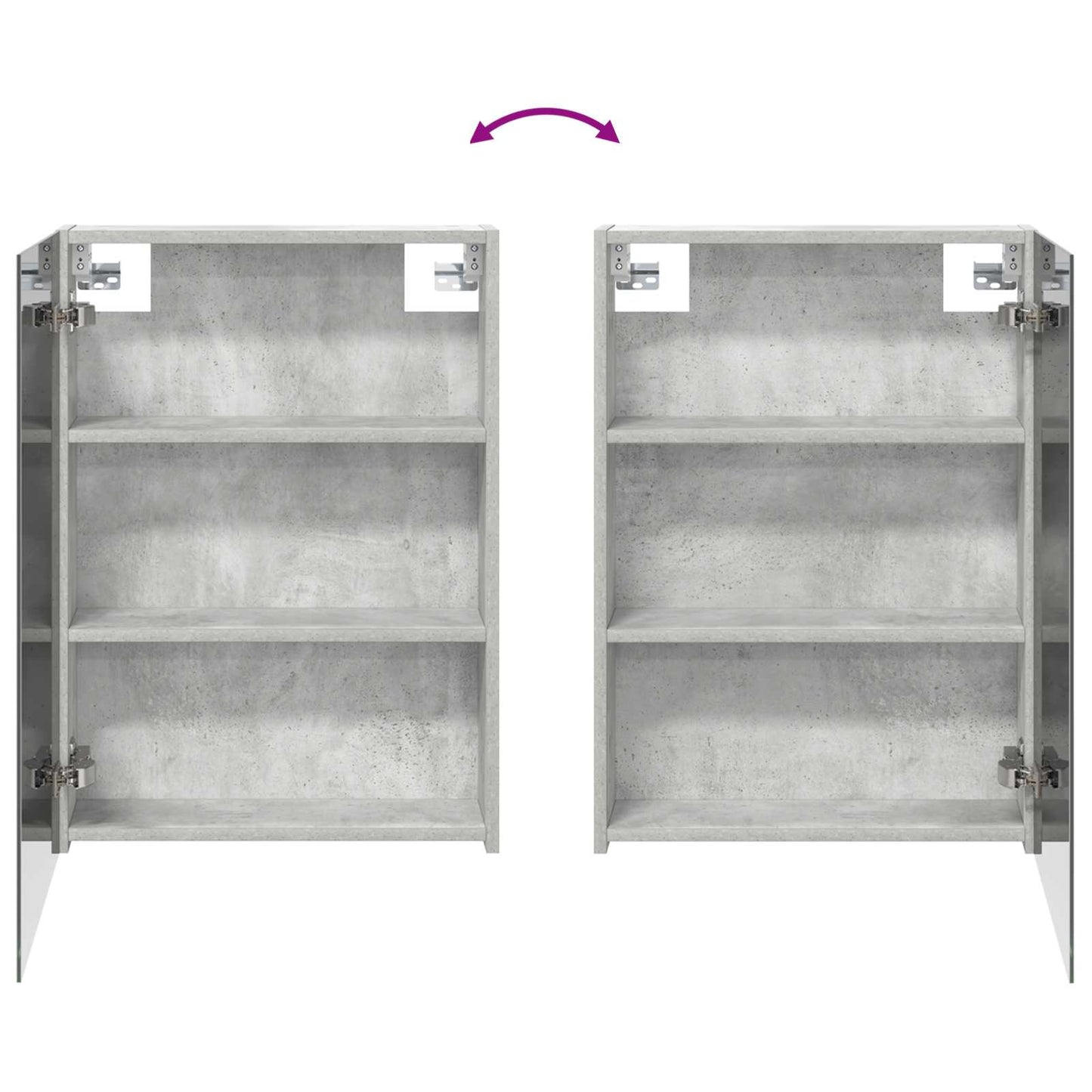 Badezimmerspiegelschrank Beton Grau 50 x 14,5 x 70 cm