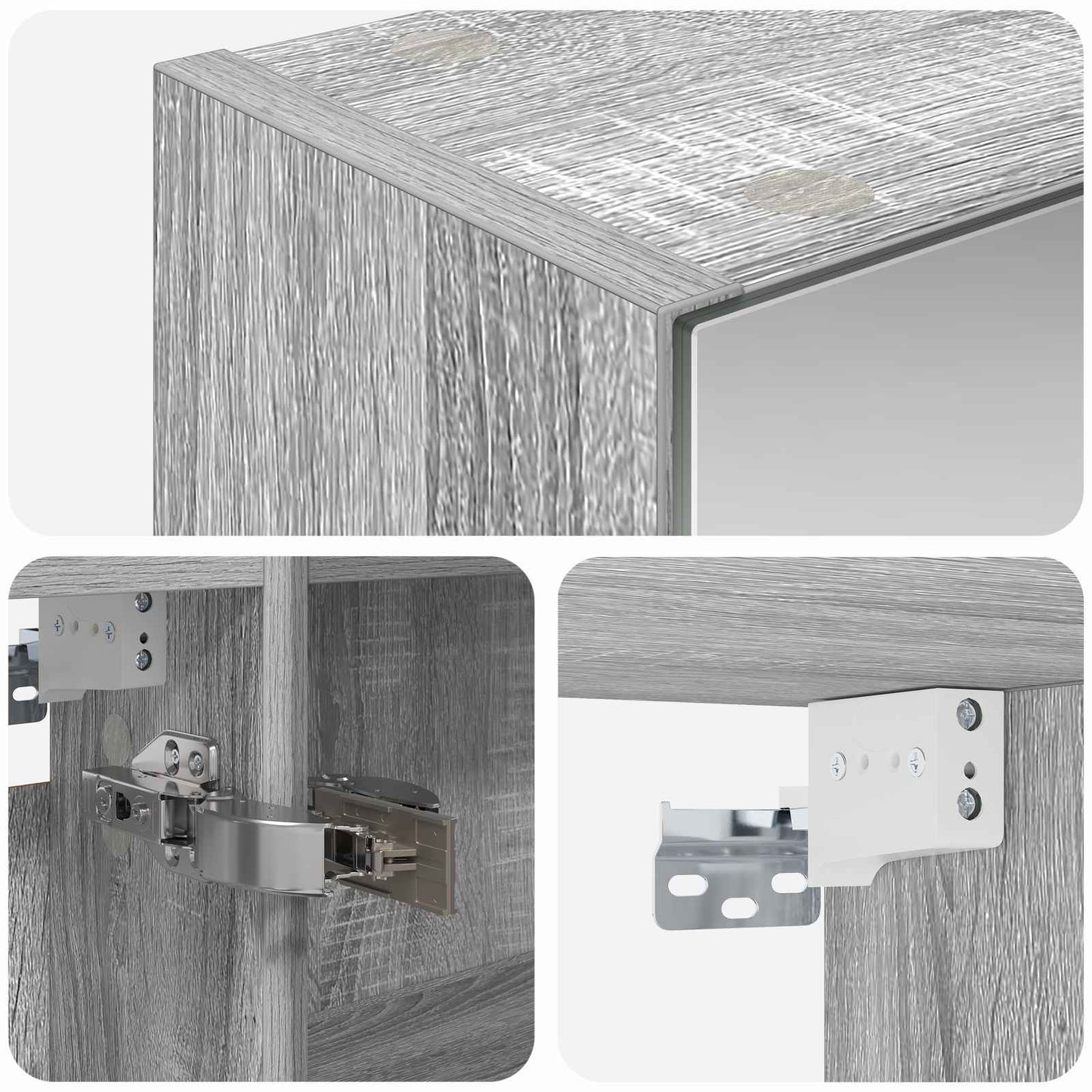 Badezimmerspiegelschrank Graues Sonoma 50 x 14,5 x 70 cm