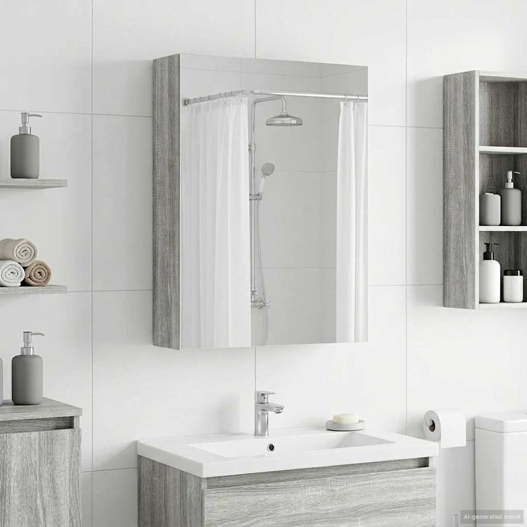 Badezimmerspiegelschrank Graues Sonoma 50 x 14,5 x 70 cm